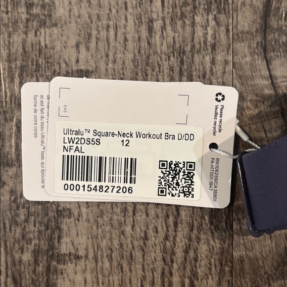 Lululemon Ultralu Square Neck Sports Bra D/DD - Purple - Size 12 - Picture 4 of 4